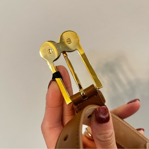 Versace Brown Leather Belt with Gold Medusa Buckle - Picture 4 of 8